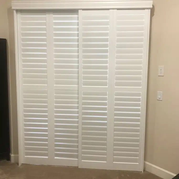 closet doors using plantation shutters at customers house in Odessa, Florida