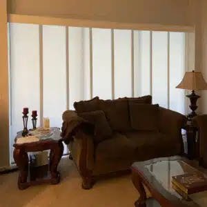 Panel Track Shades installed by IWS inside Trinity florida living room